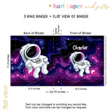 Astronaut Galaxy Personalized 2" 3 Ring Binder