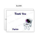 Astronaut Thank You Note Card Stationery • Fill in Blank, Lined or Blank Cards