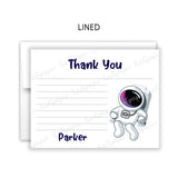 Astronaut Thank You Note Card Stationery • Fill in Blank, Lined or Blank Cards