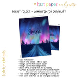Aurora Borealis Northern Lights Personalized 2-Pocket Folder