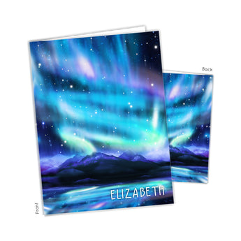 Aurora Borealis Northern Lights Personalized 2-Pocket Folder