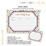 Autumn Fall Personalized 2" 3 Ring Recipe Book Binder