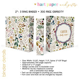 Autumn Fall Personalized 2" 3 Ring Recipe Book Binder