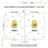 Avocado Personalized Notebook or Sketchbook