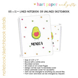 Avocado Personalized Notebook or Sketchbook