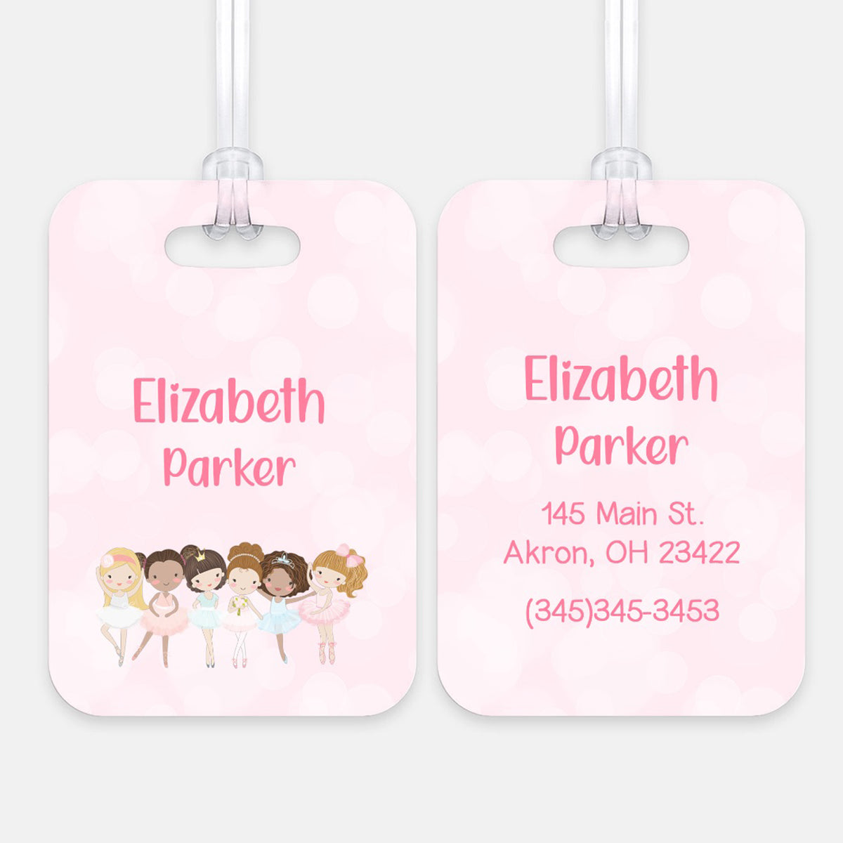 Ballerina Dancer Dancing Dance Luggage Bag Tag Personalized Custom