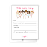 Dance Ballerina Hello from Camp Summer Camping Note Cards Stationery • Fill in Blank, Lined or Blank Cards