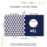 Baseball Sports Personalized 2" 3 Ring Binder