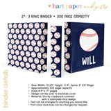Baseball Sports Personalized 2" 3 Ring Binder