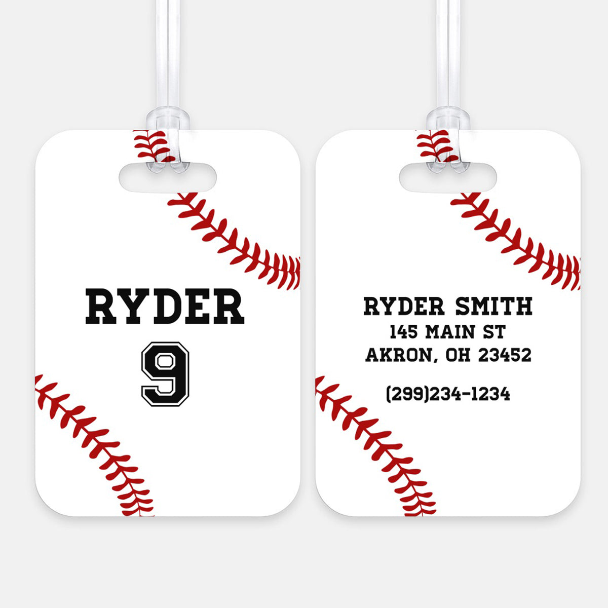 Baseball Sports Luggage Bag Tag Personalized Custom