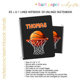 Basketball Sports Personalized Notebook or Sketchbook