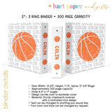 Basketball Sports Personalized 2" 3 Ring Binder