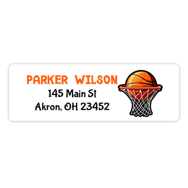 Basketball Sports Balls Return Address Labels • Self Adhesive Stickers