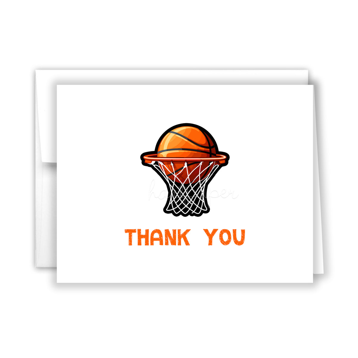Basketball Thank You Cards Note Card Personalized Custom Stationery • Flat or Folded