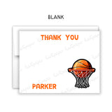 Basketball Thank You Note Card Stationery • Fill in Blank, Lined or Blank Cards