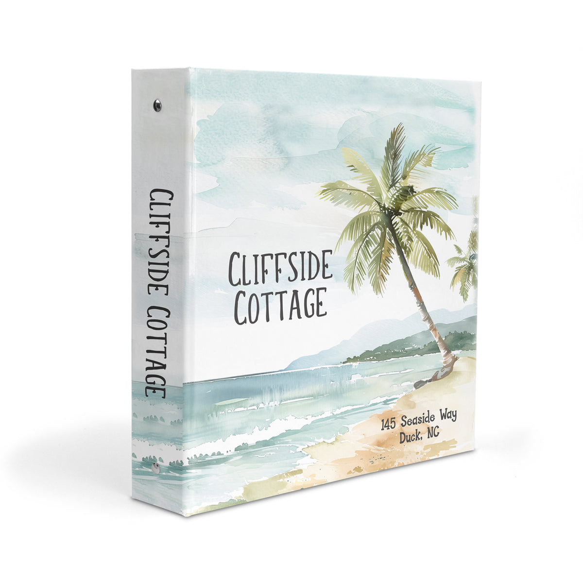 Beach Home House Personalized Custom 2" 3 Ring Binder • School Office Supplies