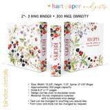 Berries Personalized 2" 3 Ring Recipe Book Binder
