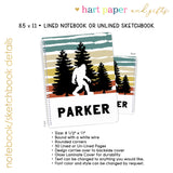 Bigfoot Personalized Notebook or Sketchbook