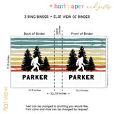 Bigfoot Camping Camp Personalized 2" 3 Ring Binder