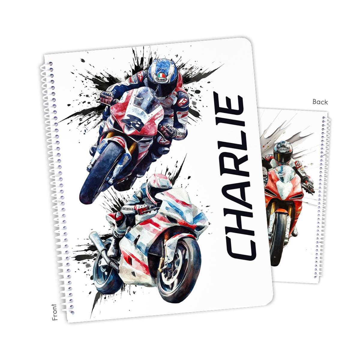 Motorcycle Bike Sports Personalized Custom Notebook or Sketchbook • School Office Supplies