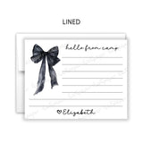 Black Bow Coquette Summer Camp Camping Note Cards Stationery • Fill in Blank, Lined or Blank Cards