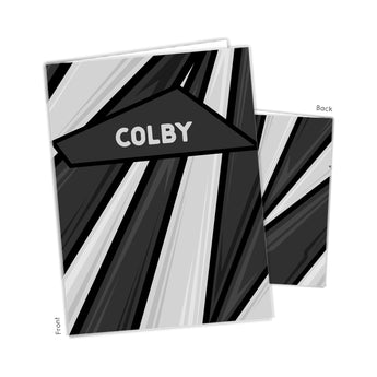 Black White Abstract Personalized 2-Pocket Folder