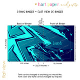 Blue Abstract Personalized 2" 3 Ring Binder