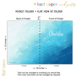 Blue Abstract Personalized 2-Pocket Folder