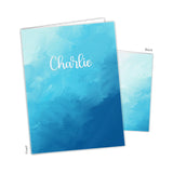 Blue Abstract Personalized 2-Pocket Folder