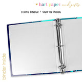 Blue Abstract Personalized 2" 3 Ring Binder