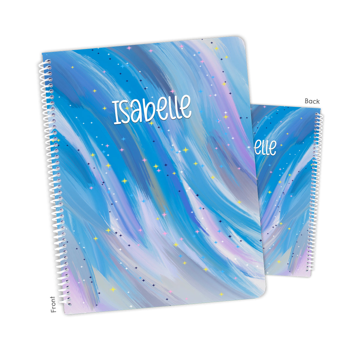 Blue Unicorn Personalized Custom Notebook or Sketchbook • School Office Supplies