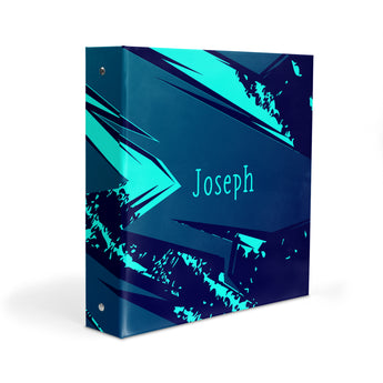 Blue Abstract Personalized 2" 3 Ring Binder