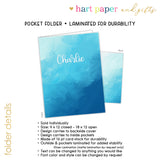 Blue Abstract Personalized 2-Pocket Folder