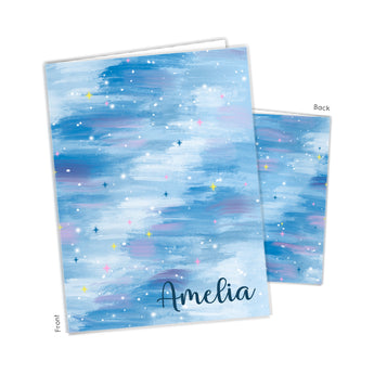 Blue Unicorn Personalized 2-Pocket Folder