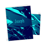 Blue Abstract Personalized 2-Pocket Folder
