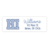 Blue Chinoiserie Flowers Return Address Labels • Self Adhesive Stickers
