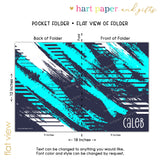 Blue Abstract Personalized 2-Pocket Folder