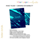 Blue Abstract Personalized 2-Pocket Folder