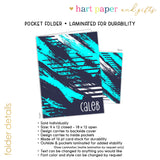 Blue Abstract Personalized 2-Pocket Folder