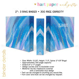 Blue Unicorn Personalized 2" 3 Ring Binder