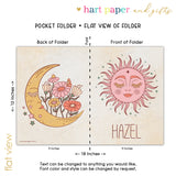 Sun Moon Boho Personalized 2-Pocket Folder
