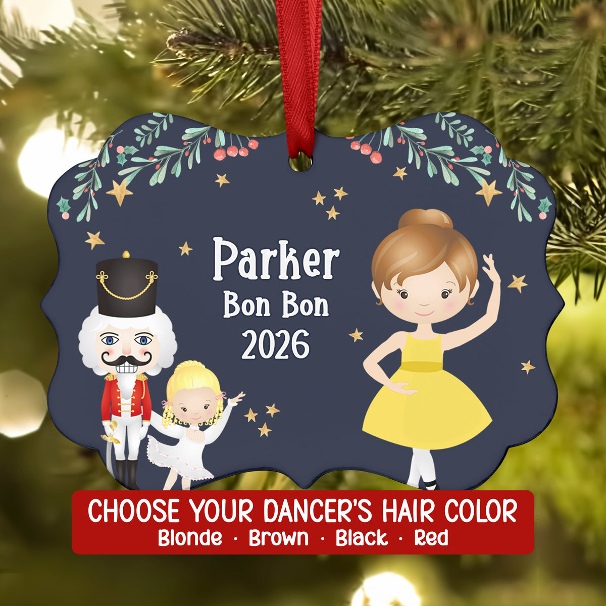 Bon Bon Candy Cupcake Sweet Truffle Any Color • Nutcracker Christmas Ornament Personalized Custom Holiday Decor Gift Boy Girl Ballerina Ballet