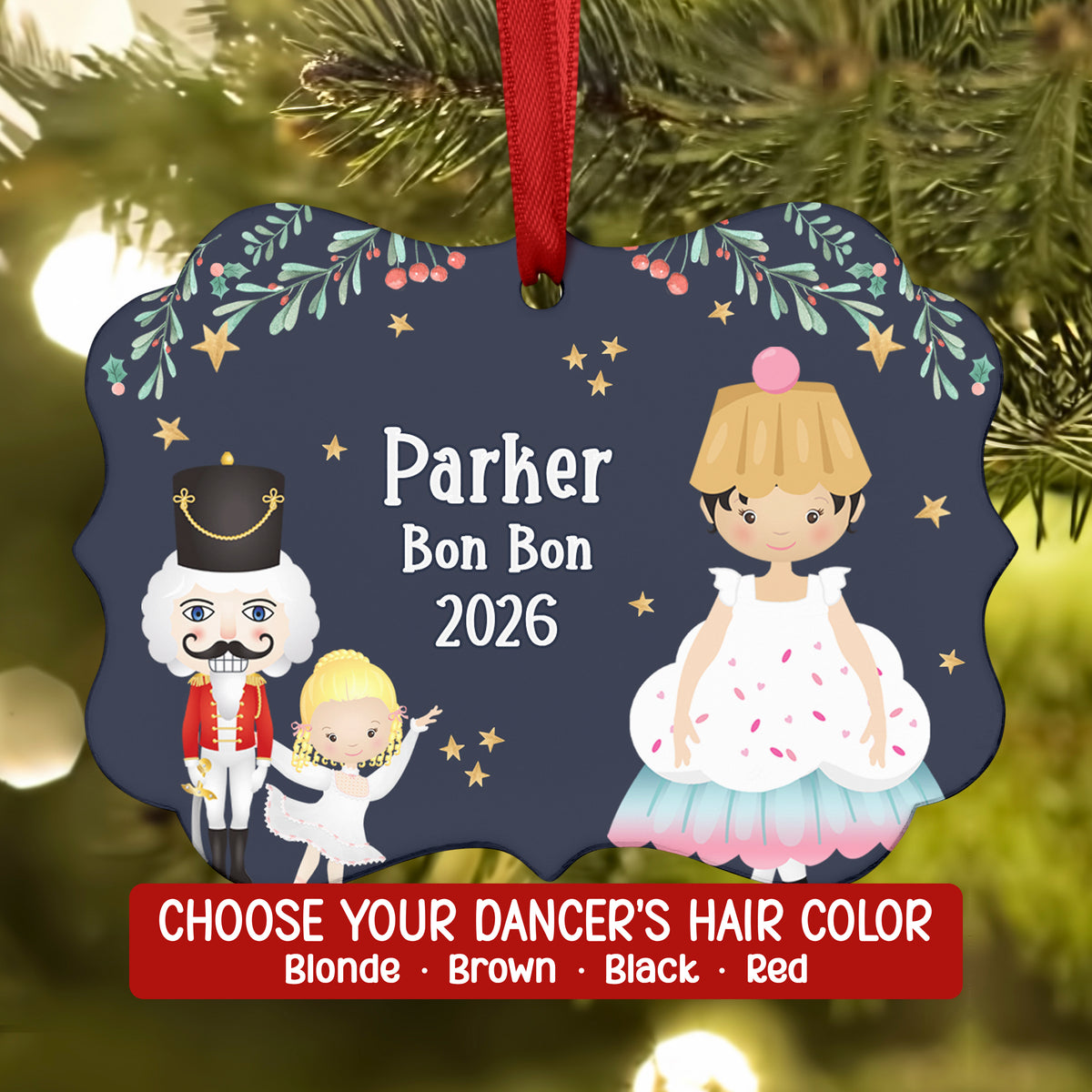 Bon Bon Candy Cupcake Sweet Truffle • Nutcracker Christmas Ornament Personalized Custom Holiday Decor Gift Boy Girl Ballerina Ballet