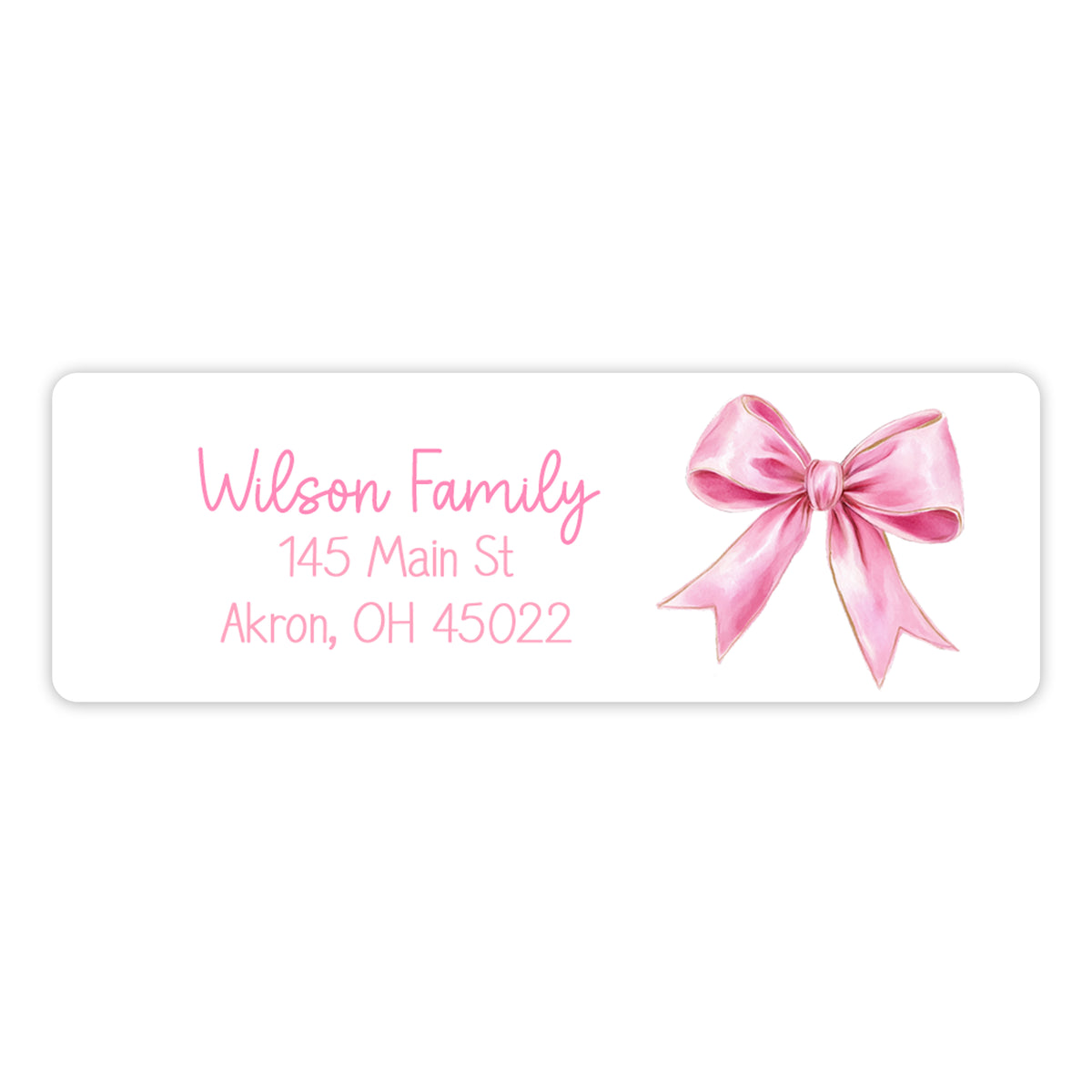 Pink Bow Coquette Return Address Labels Personalized Custom • Self Adhesive Stickers