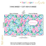 Preppy Flowers & Bows Personalized 2" 3 Ring Binder