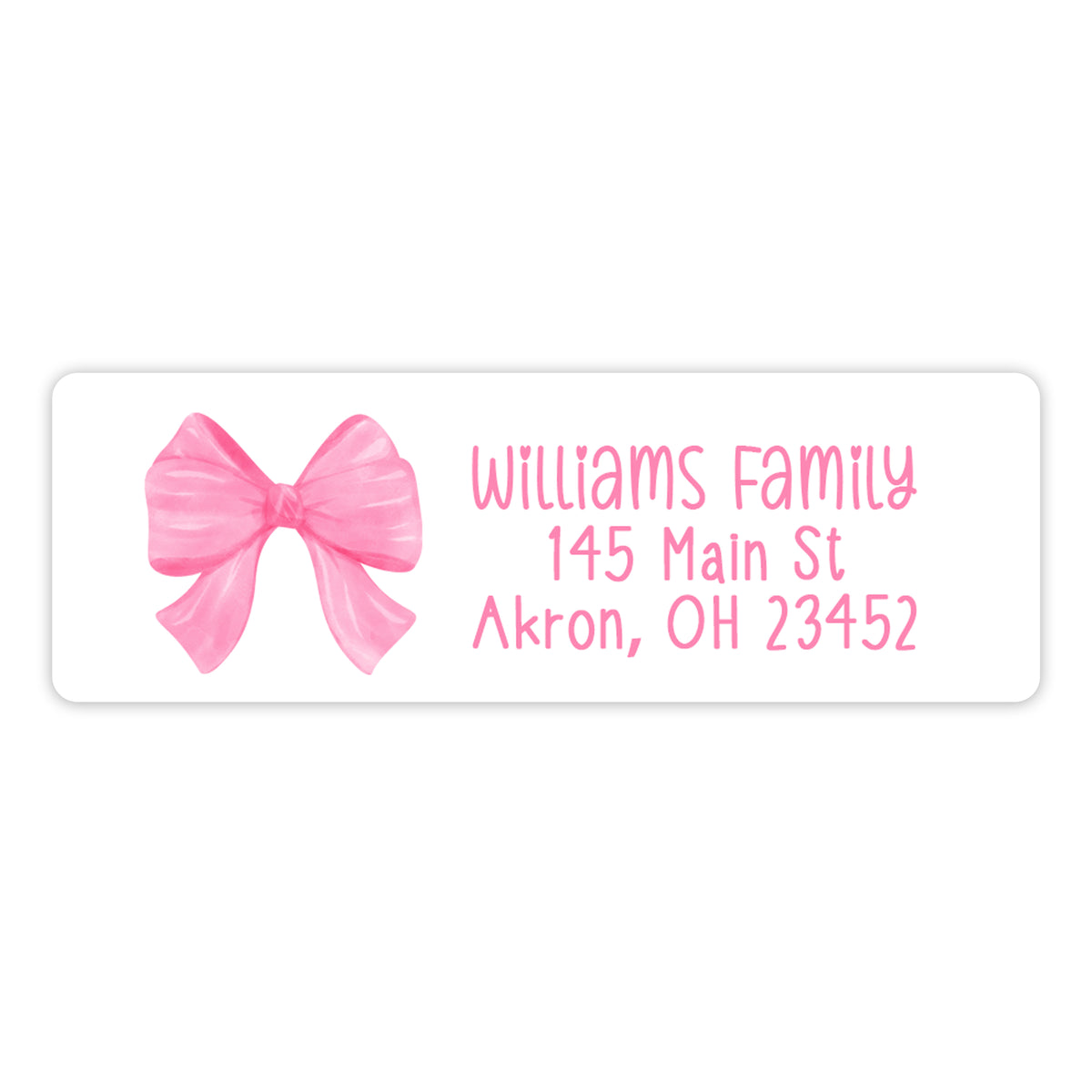 Pink Bow Coquette Return Address Labels Personalized Custom • Self Adhesive Stickers