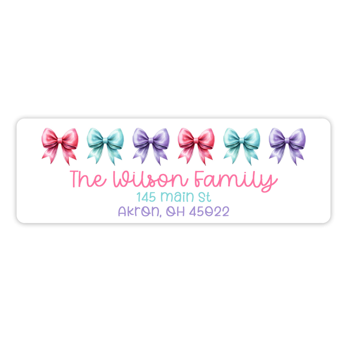 Rainbow Bow Coquette Return Address Labels Personalized Custom • Self Adhesive Stickers