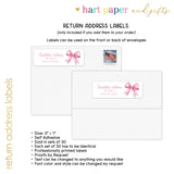 Pink Bow Coquette Thank You Note Card Stationery • Fill in Blank, Lined or Blank Cards