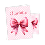 Pink Bow Coquette Personalized 2-Pocket Folder