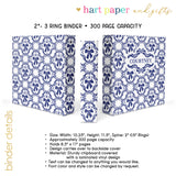 Blue Bow Coquette Personalized 2" 3 Ring Binder
